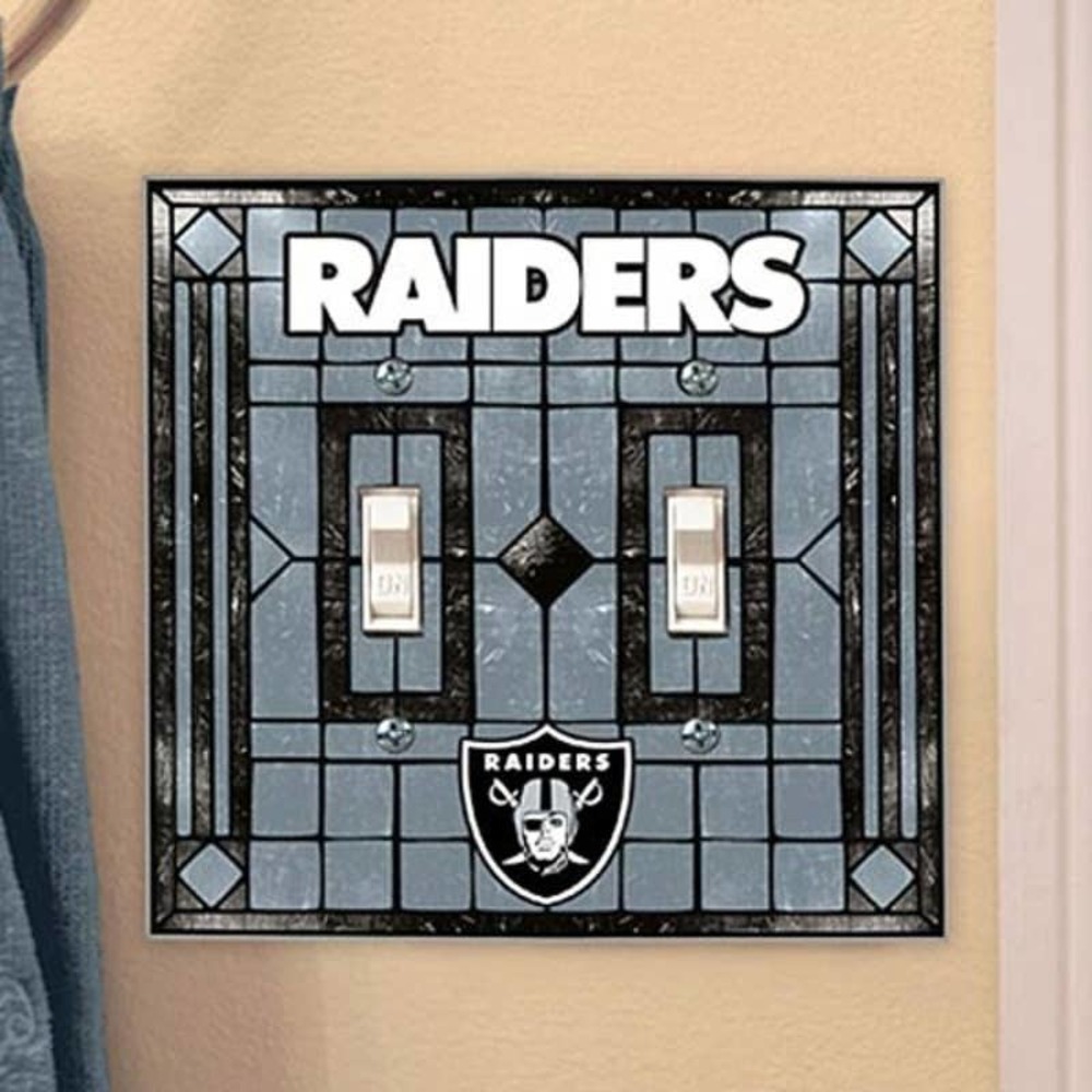 NFL Las Vegas Raiders Art "Stain Glass" Light Switch Double Plate Cover